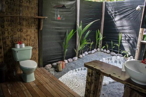 CarateLa Leona Eco Lodge的一间带卫生间和水槽的浴室