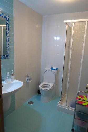 坎巴多斯Cambados Apartamento VUT-PO-TU986D的浴室配有卫生间、盥洗盆和淋浴。