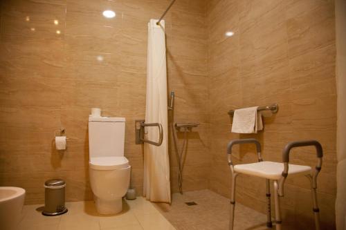 特拉武科新镇艾尔卡普丽池酒店的一间带卫生间和淋浴的浴室