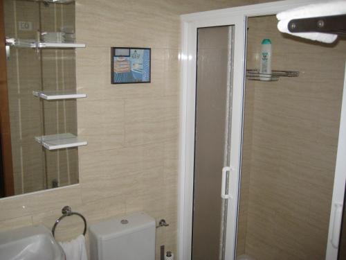 圣克鲁斯-德特内里费S/C de Tenerife, apartamento 1 dormitorio的浴室配有卫生间、盥洗盆和淋浴。