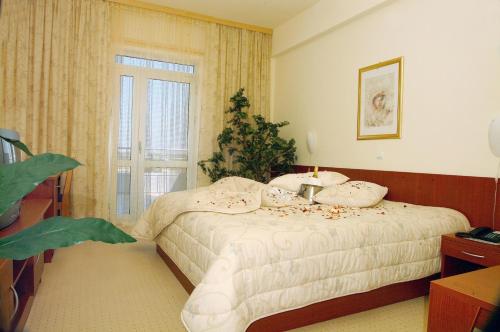 斯拉沃尼亚布罗德Hotel Zovko的一间卧室设有一张床和一个窗口