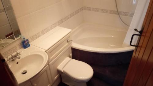 Cold AshtonThe Old Swan的浴室配有盥洗盆、卫生间和浴缸。