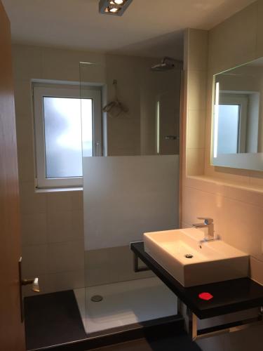 罗拉赫西蒙尼公寓的一间带水槽和镜子的浴室