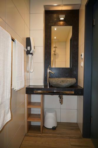 凯撒斯劳滕FeWo Dansenberg的一间带水槽和镜子的浴室