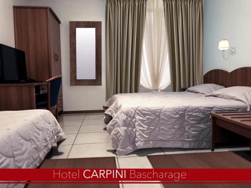 巴斯克卡拉奇卡皮尼酒店的酒店客房设有两张床和电视。