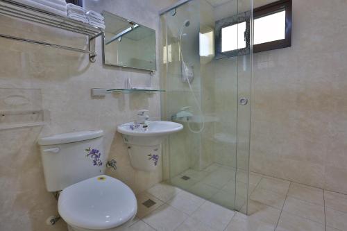 马公长成民宿的浴室配有卫生间、淋浴和盥洗盆。