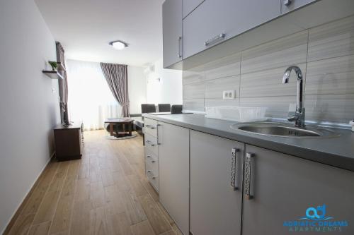 多布拉沃达Adriatic Dreams Apartments的厨房配有水槽和台面