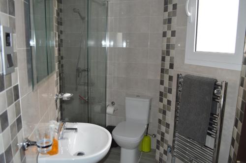 阿达莱斯Apartamento Prado - Casa Eva的浴室配有卫生间、盥洗盆和淋浴。