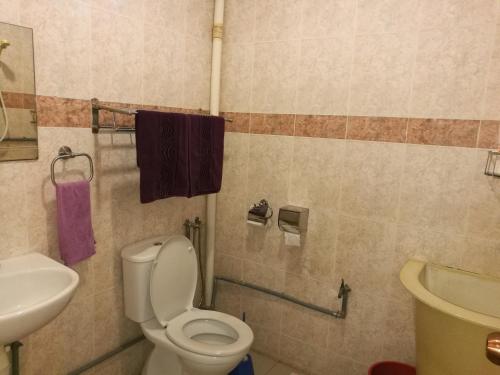 峇六拜槟城峇六拜维斯塔纳度假屋的一间带卫生间和水槽的浴室