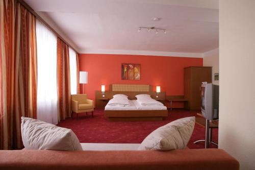 齐格勒布劳旧城区酒店客房内的一张或多张床位
