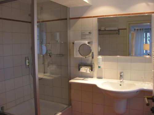 雷达-维登布吕克埃姆多克特尔普拉兹酒店的一间带水槽和淋浴的浴室
