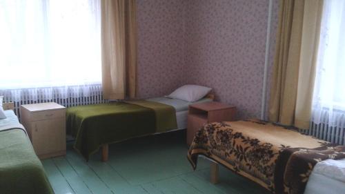 PilskalneRubeni的小房间设有两张床和窗户