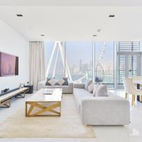 Spectacular 3 BR condo with maids room facing the Dubai Eye，位于迪拜Bluewaters Island的酒店