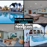 Buddha Mansion Luxury Resort - 8BR Modern, HotTub, Huge pool, Sauna, BBQ grill, Game Room，位于拉斯维加斯North Las Vegas Airport - VGT附近的酒店