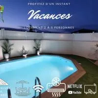 Magnifique logement indépendant "Les Coquelicots", terrasse proche des plages et Montpellier，位于瑞维尼亚克的酒店