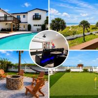 Direct Beachfront Villa with Private Mini-Golf, Fire & SpaceX Launch Views，位于可可比奇的酒店