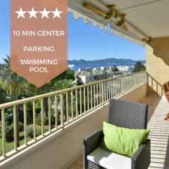 Close to downtown Cannes swimming pool and sea view