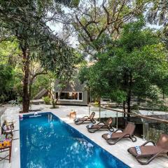 SaffronStays Odeon - art-deco heritage home with heated pool, private forest lawn and terrace