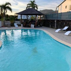 Appartement charmant à Saint-Joseph, 50 m², vue sur mer, piscine