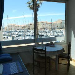 Face port Plage à 350m joli T2 clair 4 couchages avec parking privé, draps serviettes non fournies