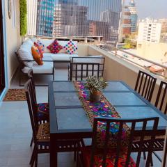 Apartament Condo Amueblado, ENCOMENDEROS 200 El Golf, Las Condes Santiago con vista al Costanera Center