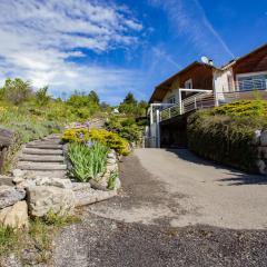 Exceptional view of the Serre-poncon lake, Embrun beach and mountains