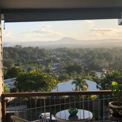 Enjoy own space with a Queen bed, & great views from the deck
