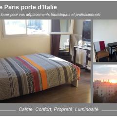 Paris Porte d'Italie - Chambre à louer avec parking et vue sur Paris