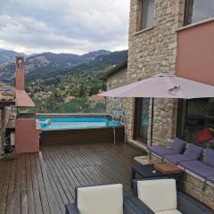 Mountain stone villa, sea & mountain view at 1150m