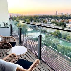 Sunrise above sky with ROOFTOP Pool