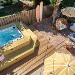Luxury Beach House 3 Blocks from the Beach with Hot Tub a Fire Pit Outdoor Oasis