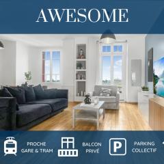 HOMEY AWESOME - Proche Gare et Tram - Centre-ville - Balcon privé - Wifi gratuit