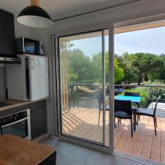 Résidence Salamandre - Maison Bois Cosy Calme avec parking pour 4 à 10 pers idéal couples et familles à 500m de la plage à Saint-Marc-sur-mer