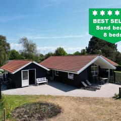 Moderne sommerhus, 8 senge, 250 mtr til sandstrand