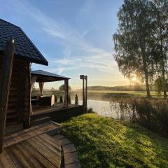 Cabin with a sauna& pond+a hot Tub(additional fee)