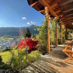 *Panorama Chalet Sonnberg* Gartensauna Balkon Dachterrasse