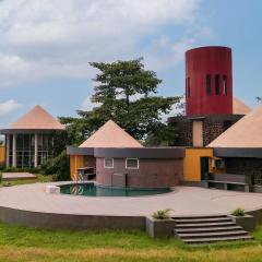 StayVista's Villa Kornet - Mountain-view luxury with a swimming pool and a spacious lawn adorned with a gazebo
