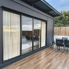 Modern minimalist cabin with pool