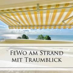 Familienparadies mit TRAUM Meerblick am Strand mit großem Balkon - WLAN, Streaming, 2024 modernisiert