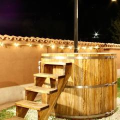 Hot tub cabin at Sacred Valley