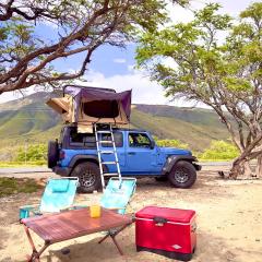 Embark on a journey through Maui with Aloha Glamp's jeep and rooftop tent allows you to discover diverse campgrounds, unveiling the island's beauty from unique perspectives each day