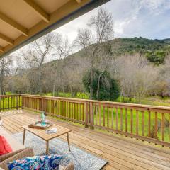 Scenic Carmel Valley Home with Deck Steps to River!
