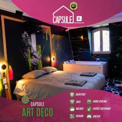 Capsule Art Déco - Jacuzzi - Netflix - Home Cinéma - Arcade de jeux & Nintendo switch - 2 chambres - Filet suspendu