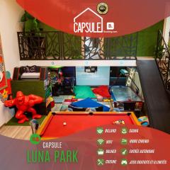 Capsule Luna Park - Jacuzzi - Sauna - Jeux & Arcades - Billard - Netflix & Home cinéma -