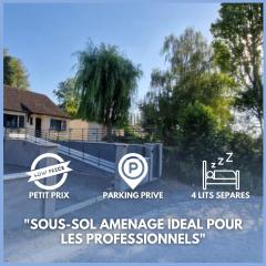 Sous-sol aménagé tout équipé avec jardin & parking