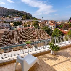 Amazing view of Acropolis and Anafiotika in Plaka