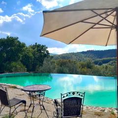 Charmantes Ferienhaus in Ciciano mit Grill, Garten und gemeinsamem Pool und Panoramablick