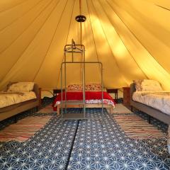 glamping with private solar heated swimming pool
