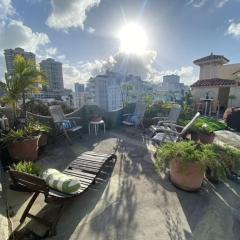 Fresh Tropical Colonial Style Walk-Up- Rooftop Terrace- Beach View