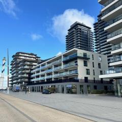 Open zicht op stad Oostende en zee/strandzicht, groot zuidterras, 3 slpks, 125m², dubbele garage